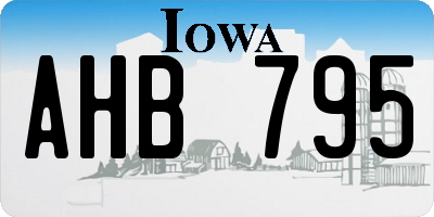 IA license plate AHB795