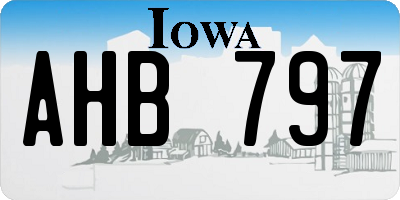 IA license plate AHB797