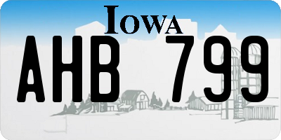 IA license plate AHB799