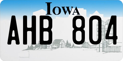 IA license plate AHB804