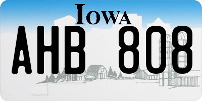 IA license plate AHB808