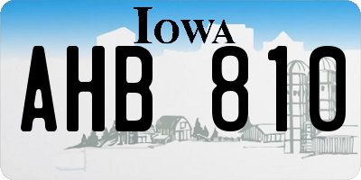 IA license plate AHB810