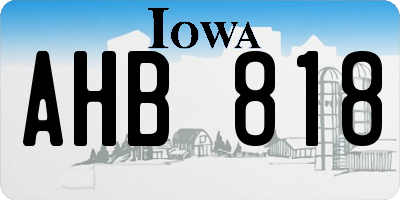 IA license plate AHB818