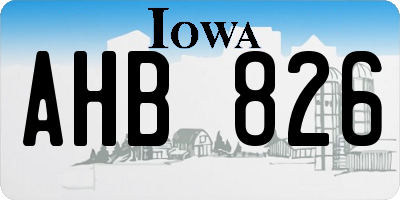 IA license plate AHB826