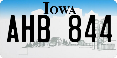 IA license plate AHB844