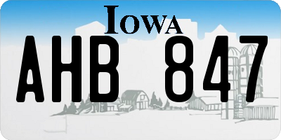 IA license plate AHB847