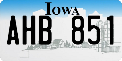 IA license plate AHB851