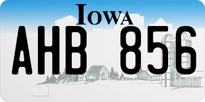 IA license plate AHB856