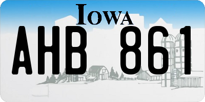 IA license plate AHB861