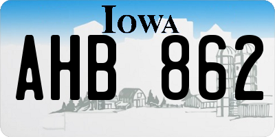 IA license plate AHB862