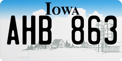 IA license plate AHB863