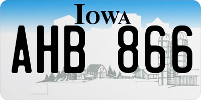 IA license plate AHB866