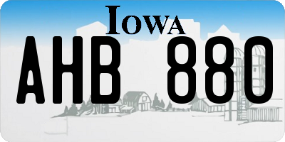 IA license plate AHB880