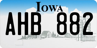 IA license plate AHB882