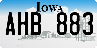 IA license plate AHB883