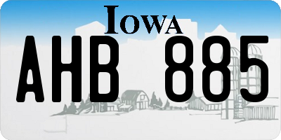 IA license plate AHB885