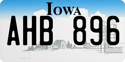 IA license plate AHB896