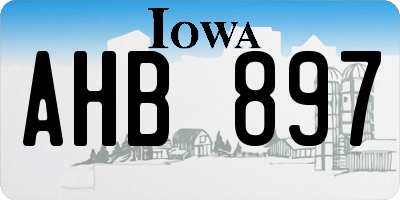 IA license plate AHB897