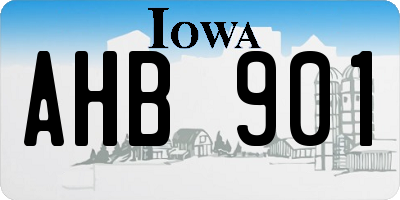 IA license plate AHB901
