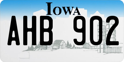 IA license plate AHB902