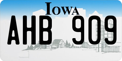 IA license plate AHB909