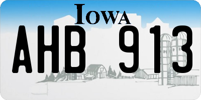IA license plate AHB913