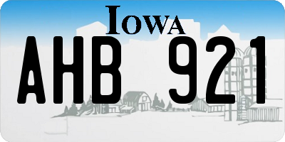 IA license plate AHB921