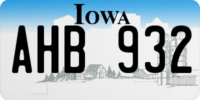 IA license plate AHB932