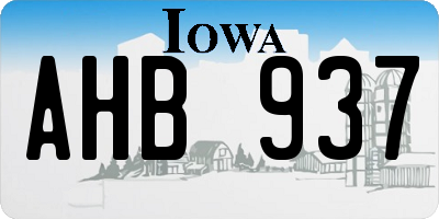 IA license plate AHB937