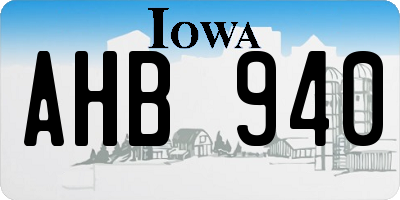 IA license plate AHB940
