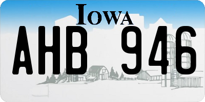 IA license plate AHB946