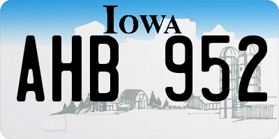 IA license plate AHB952