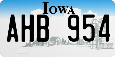 IA license plate AHB954