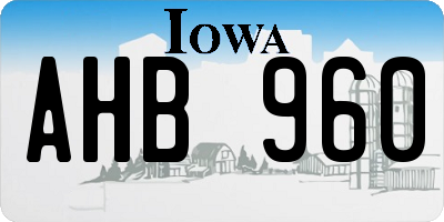 IA license plate AHB960