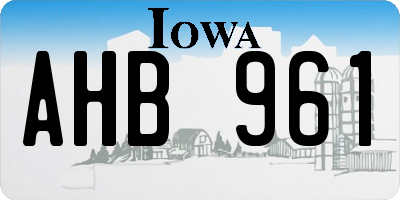 IA license plate AHB961