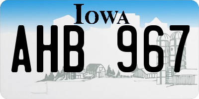 IA license plate AHB967