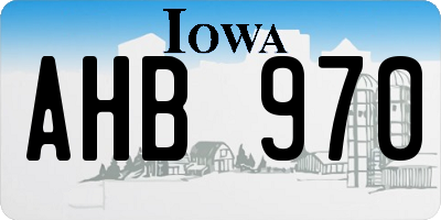 IA license plate AHB970
