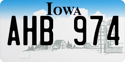 IA license plate AHB974