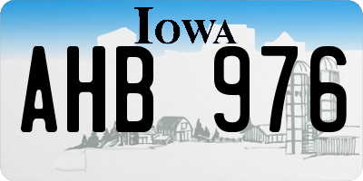 IA license plate AHB976
