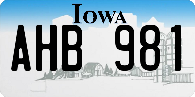IA license plate AHB981
