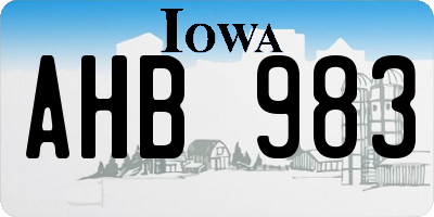 IA license plate AHB983