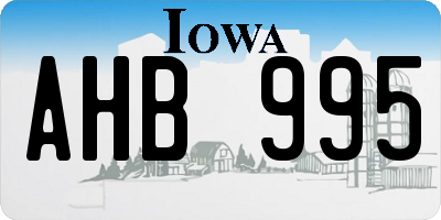 IA license plate AHB995
