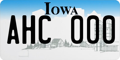 IA license plate AHC000