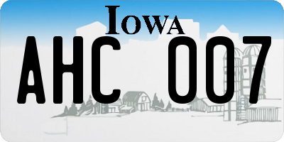 IA license plate AHC007