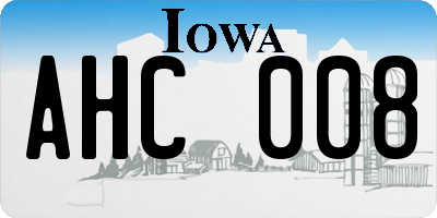 IA license plate AHC008