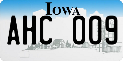 IA license plate AHC009