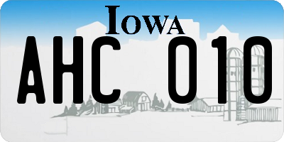 IA license plate AHC010