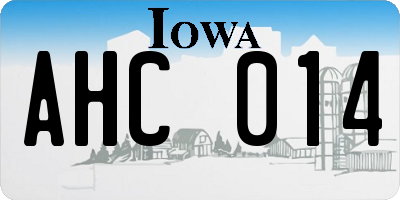 IA license plate AHC014