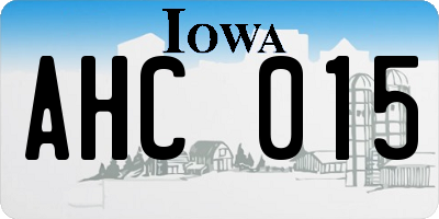 IA license plate AHC015