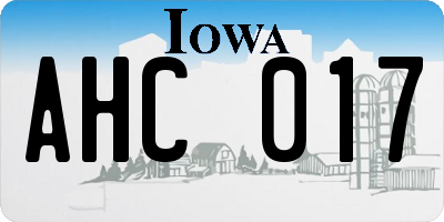 IA license plate AHC017